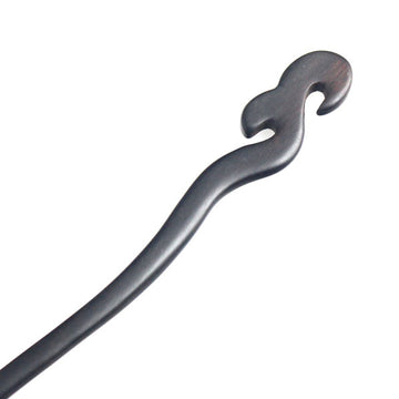 CrystalMood Handmade Carved Wood Hair Stick Hook 6.85" Ebony